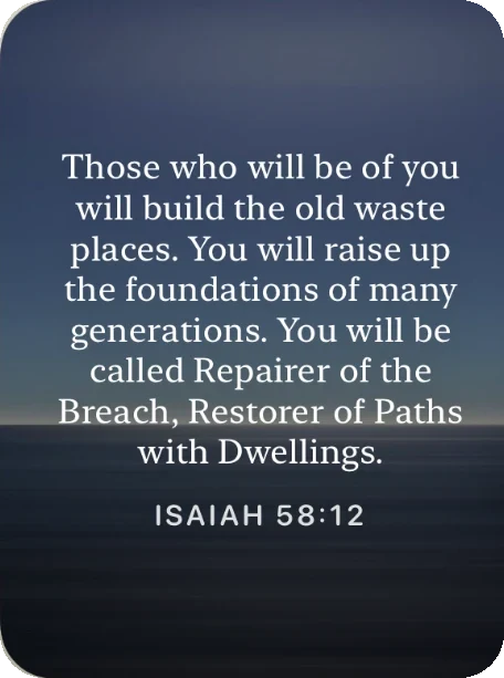 Isaiah 58:12 verse card